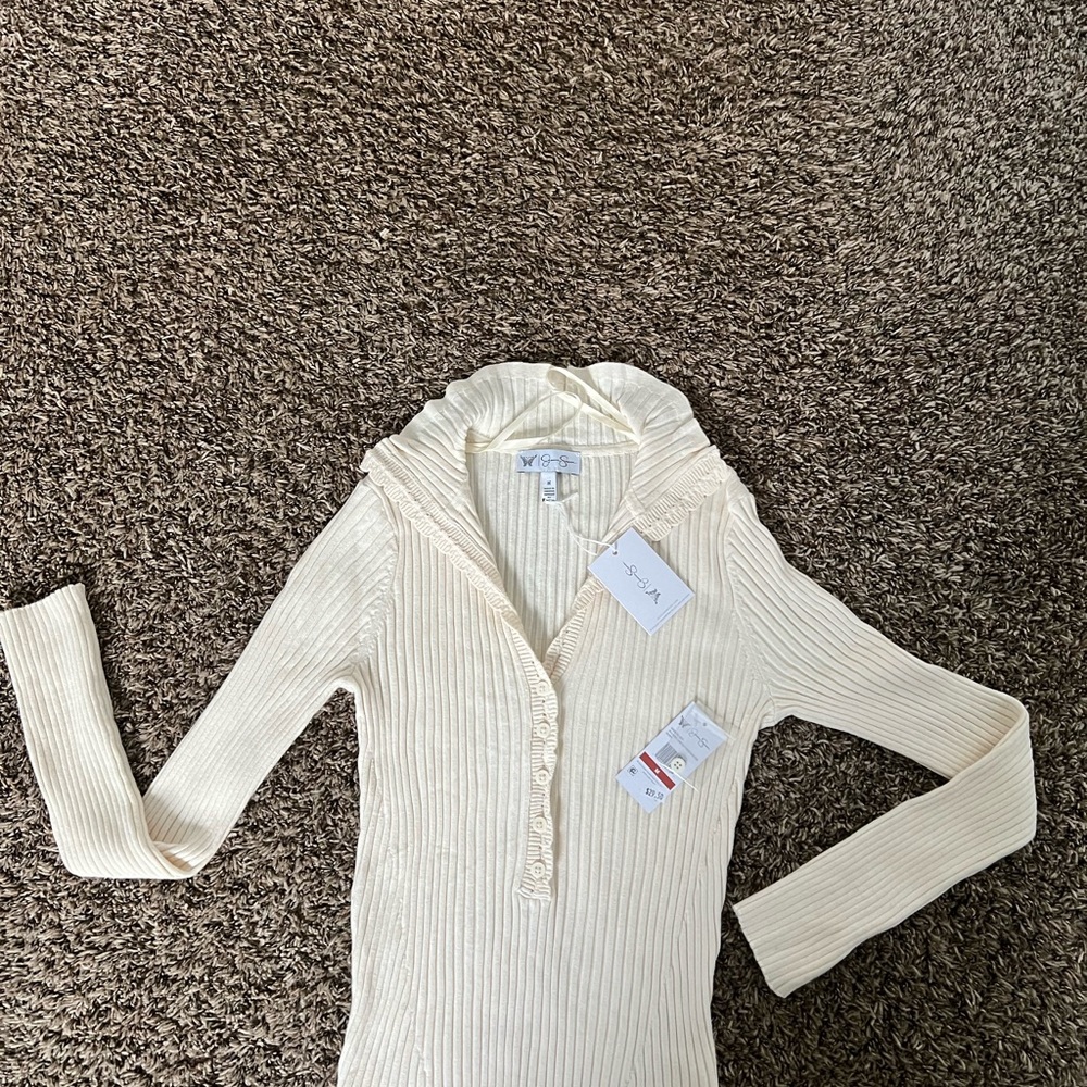NWT Jessica Simpson Rib-Knit Button Down Sweater - Picture 5 of 11